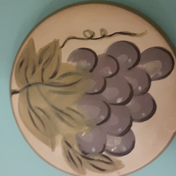 Vintage Tabletop Gallery Francesca Pottery Coasters set/Holder Fruit Handpainted - Picture 13 of 16